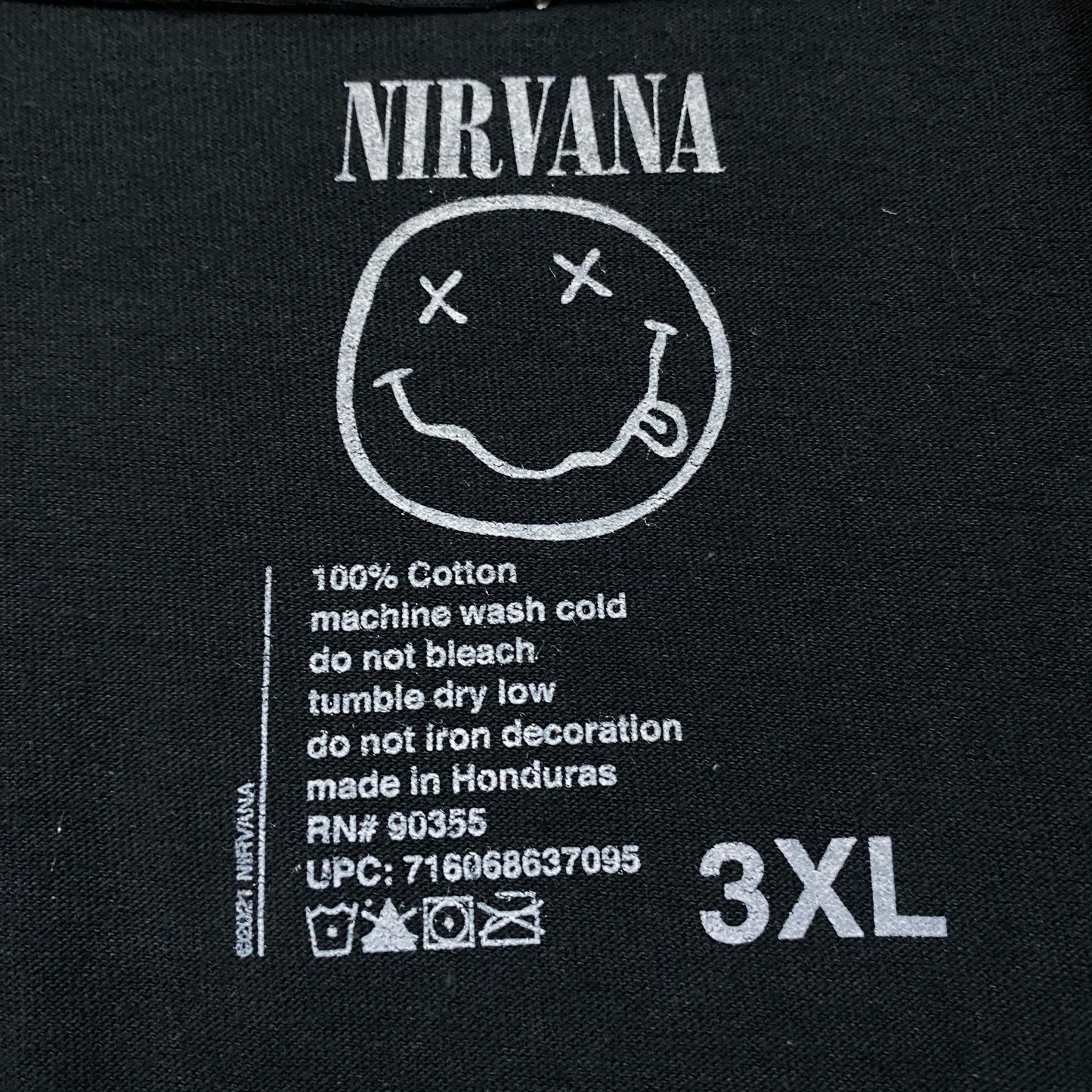 Nirvana Nevermind Tour Smiley Logo Promo Grunge Tee 3X