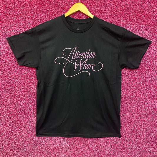 Tove Lo Attention Pink Lettering Black T-Shirt Large