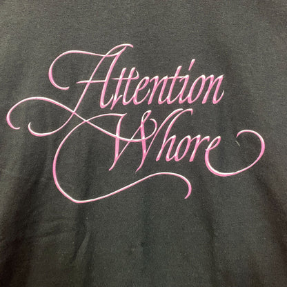Tove Lo Attention Pink Lettering Black T-Shirt Large