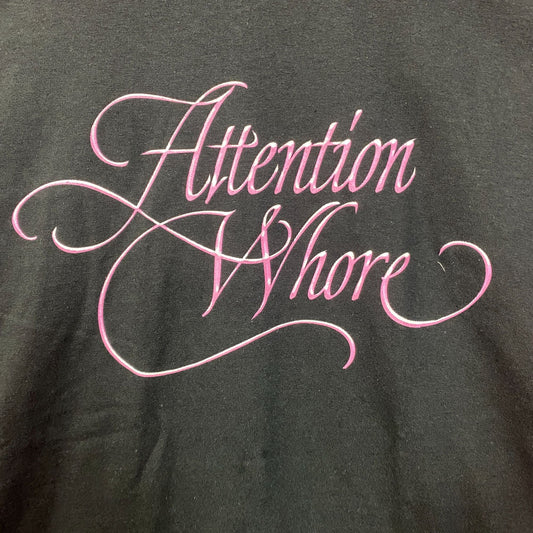 Tove Lo Attention Pink Lettering Black T-Shirt Large