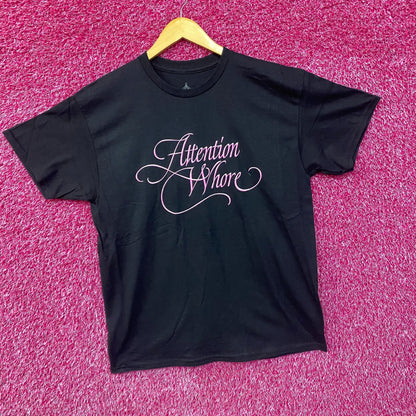 Tove Lo Attention Pink Lettering Black T-Shirt Large