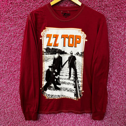 ZZTop Three Hombres album Red Long Sleeve Tshirt size Med