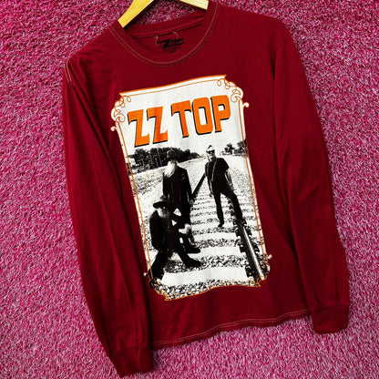 ZZTop Three Hombres album Red Long Sleeve Tshirt size Med