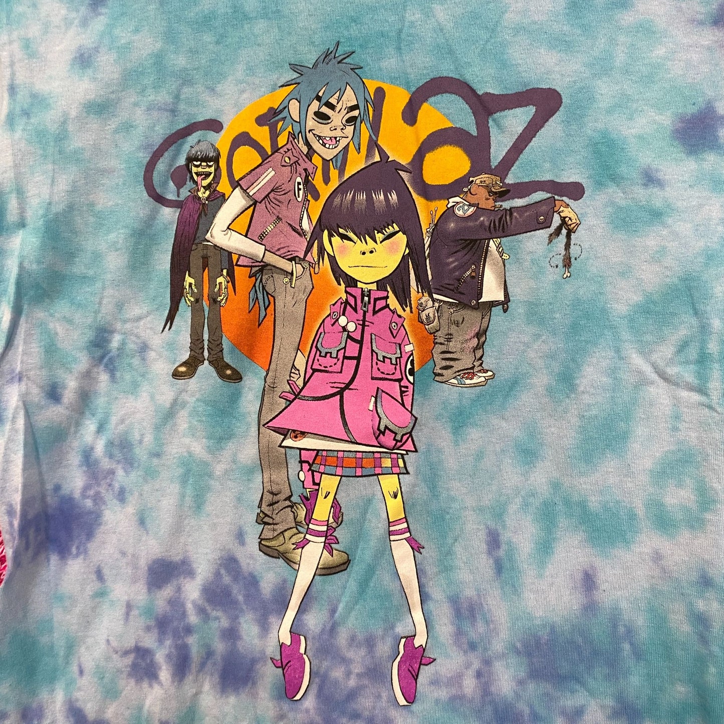 The Gorillaz Phase 1 Celebrity Take Down Rock Tie Dye size Small
