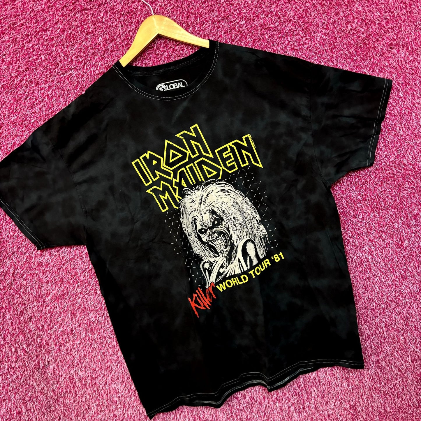 Iron Maiden Killer World Tour 81 Oversized Heavy Metal Tie Dye L