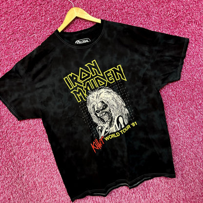 Iron Maiden Killer World Tour 81 Oversized Heavy Metal Tie Dye L