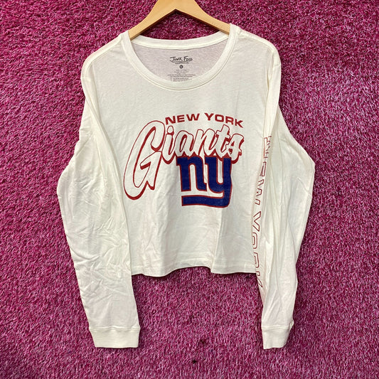 Junk Food Clothing New York Giants Touchdown Long Sleeve Crop Tee Large