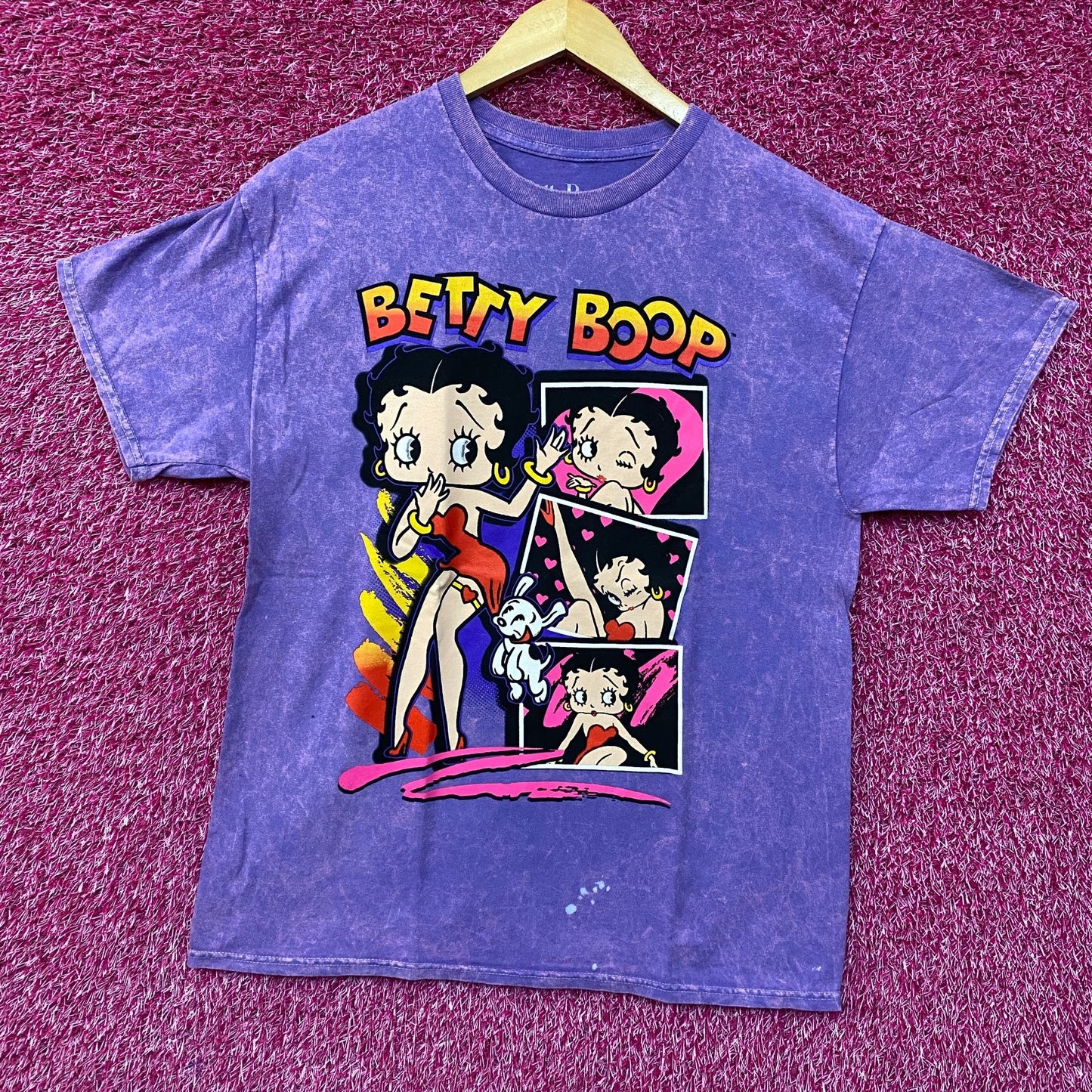Betty Boop Polaroid Queen Collage Purple T-Shirt Medium