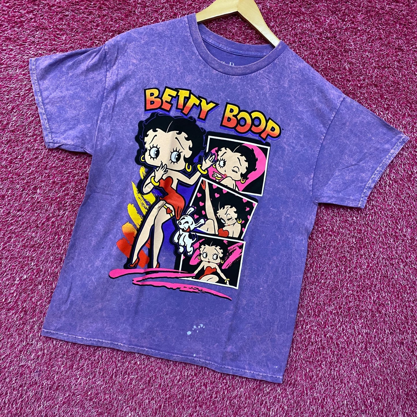 Betty Boop Polaroid Queen Collage Purple T-Shirt Medium