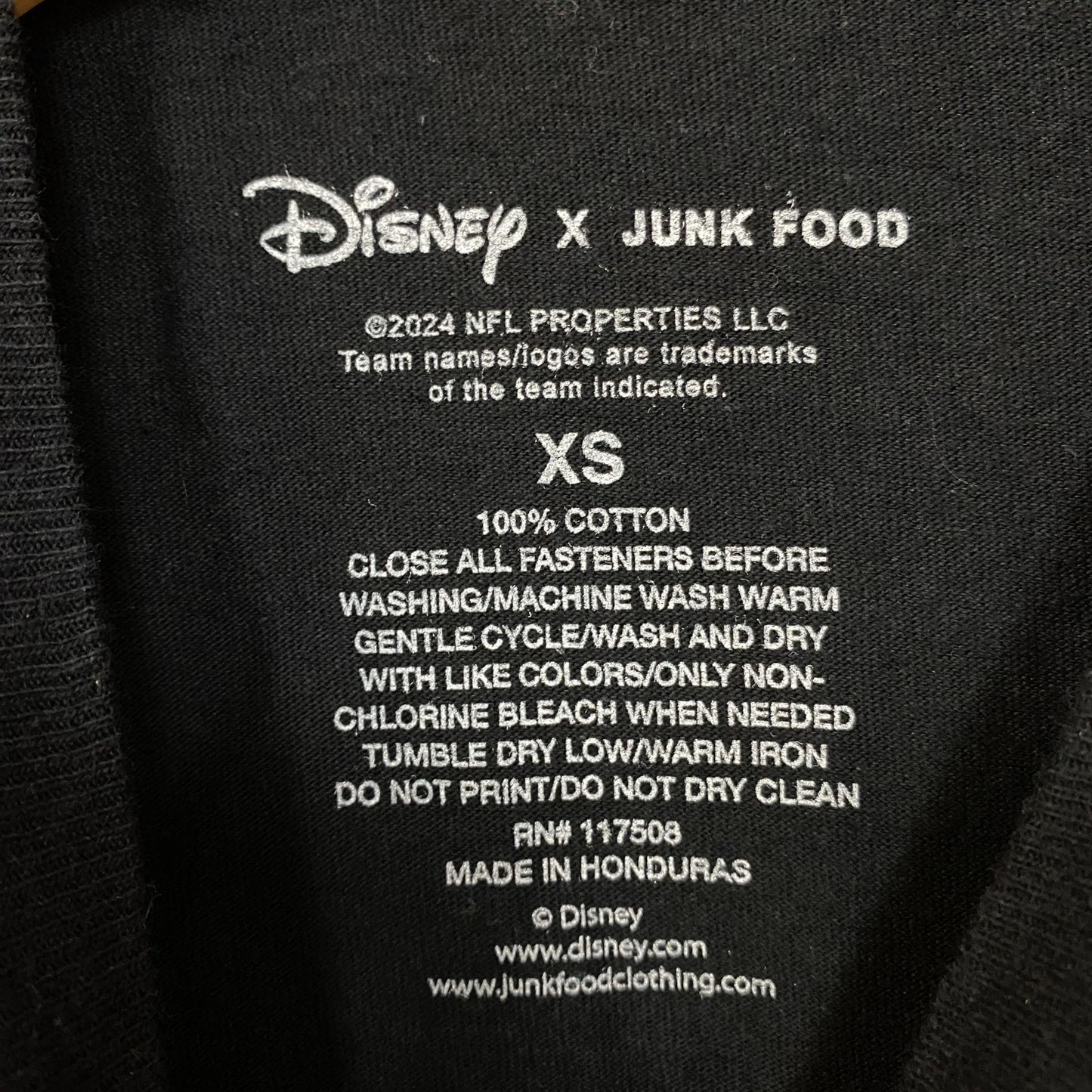 Disney x Junk Food NFL Football Raiders Mickey Mouse T-Shirt XS