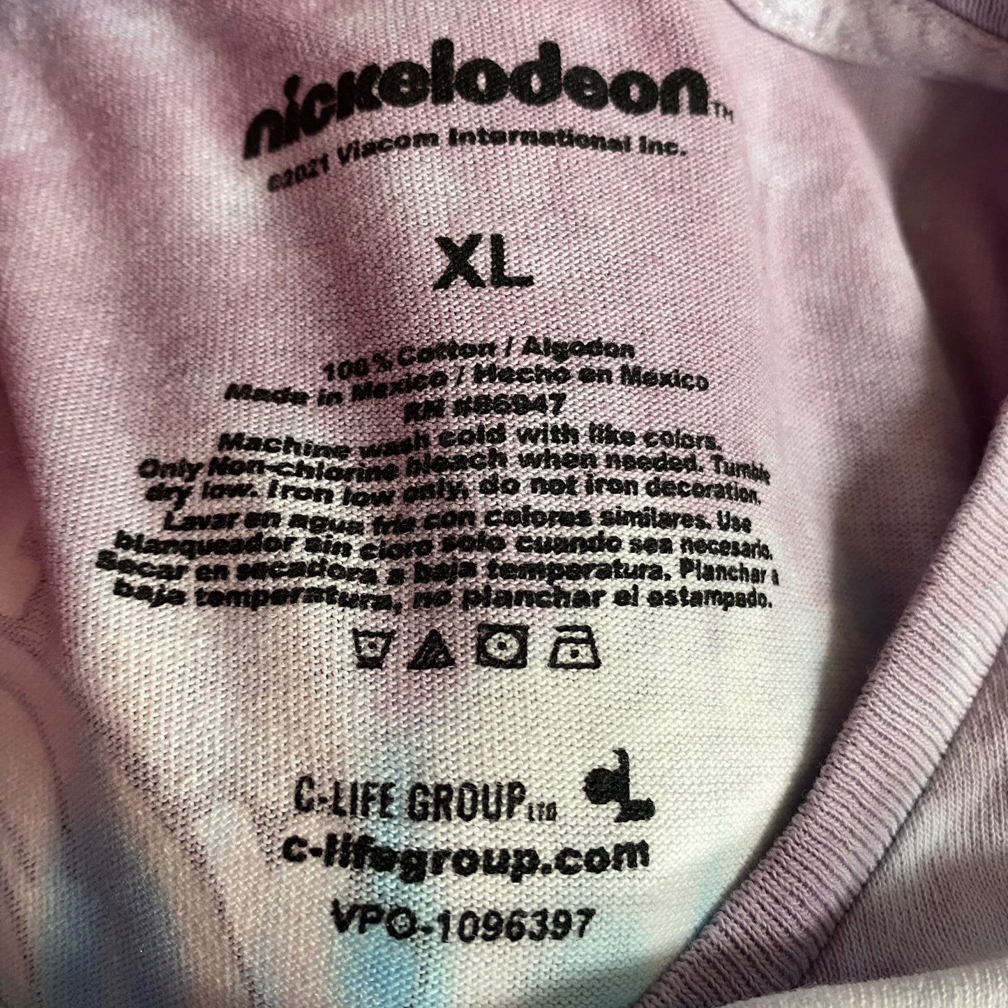 Nickelodeon Best Of The 90's Cartoons Tie Dye T-Shirt XL