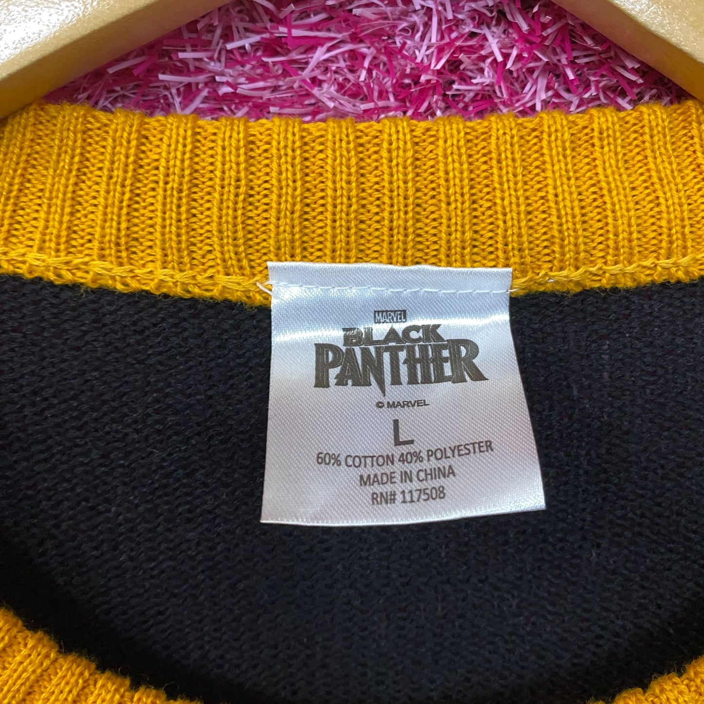 Black Panther Marvel Comics Movie Crewneck Sweater Large