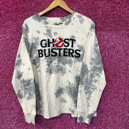 Ghostbusters Spell-Out Logo Oversized Long Sleeve Tie Dye L