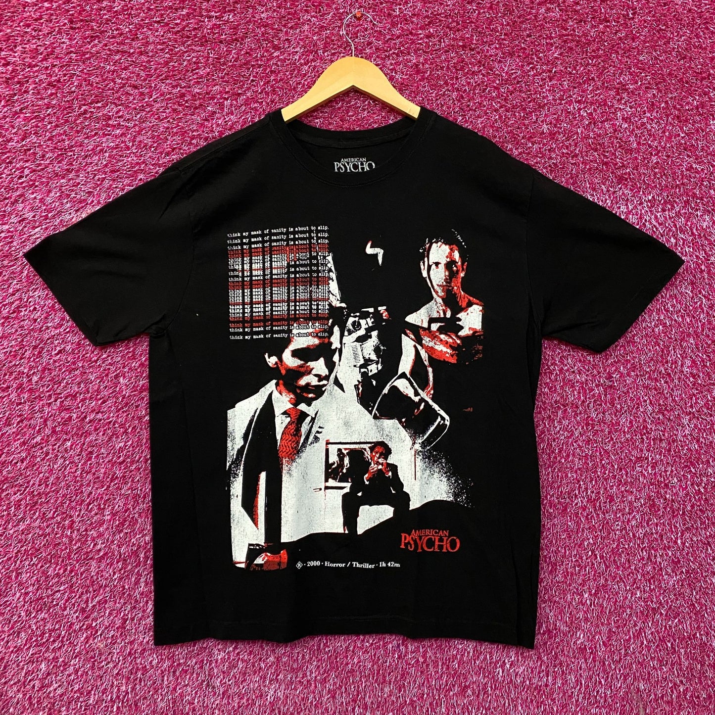 American Psycho Patrick Bateman Movie Graphic T-Shirt Large