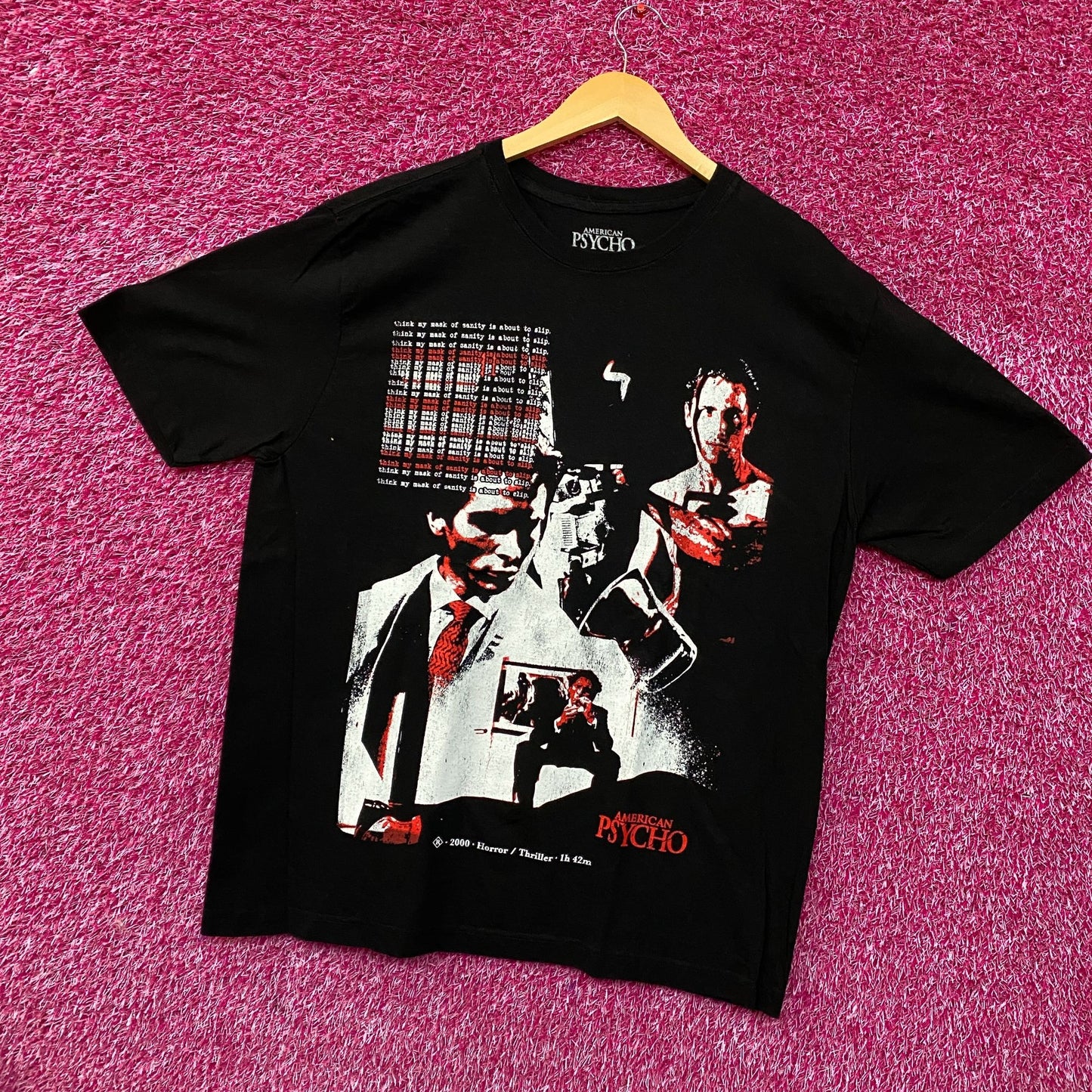 American Psycho Patrick Bateman Movie Graphic T-Shirt Large