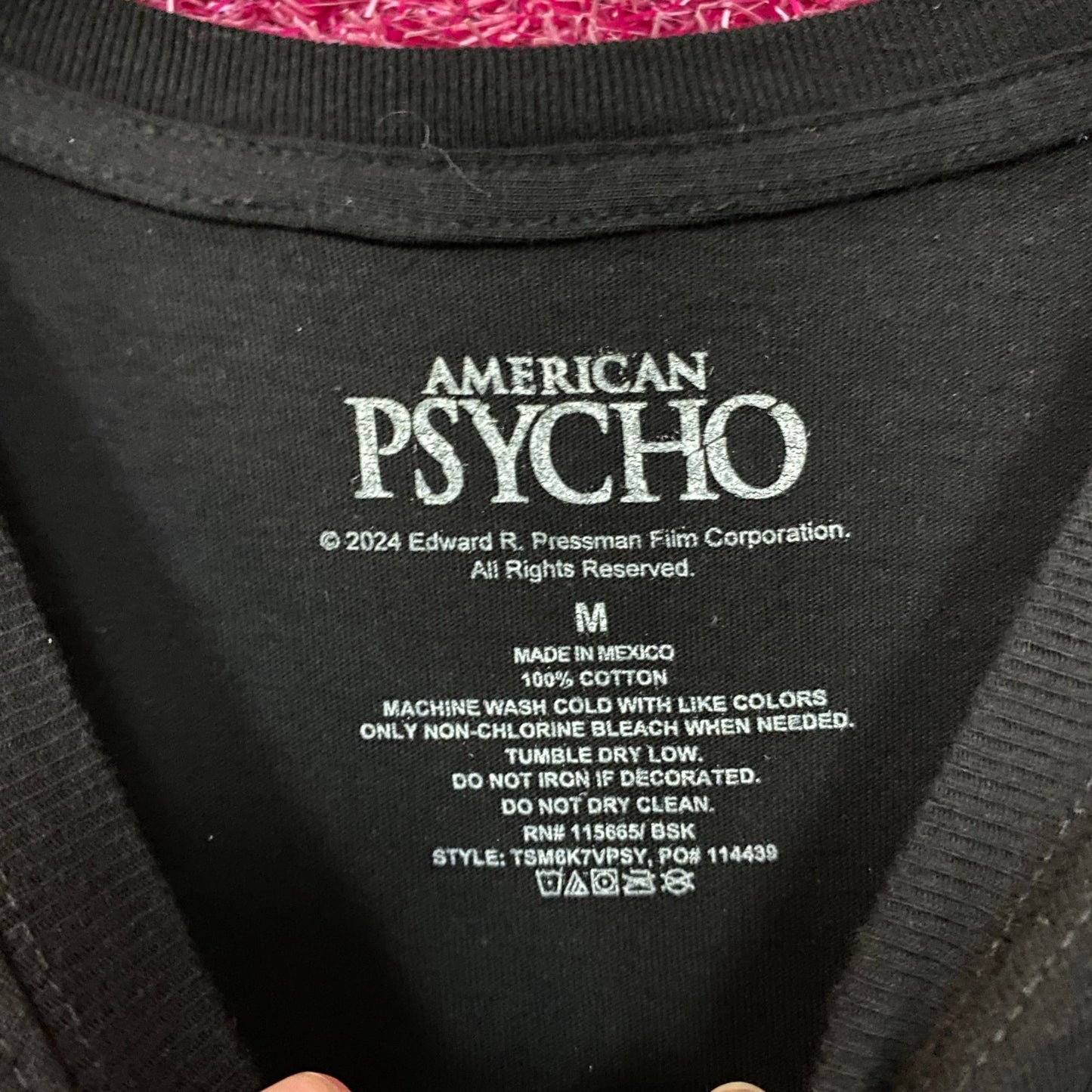 American Psycho Patrick Bateman Movie Graphic T-Shirt Large