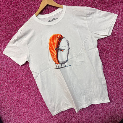 Sushi Hug Salmon & Rice Snuggle Kawaii Art Threadless Tee L