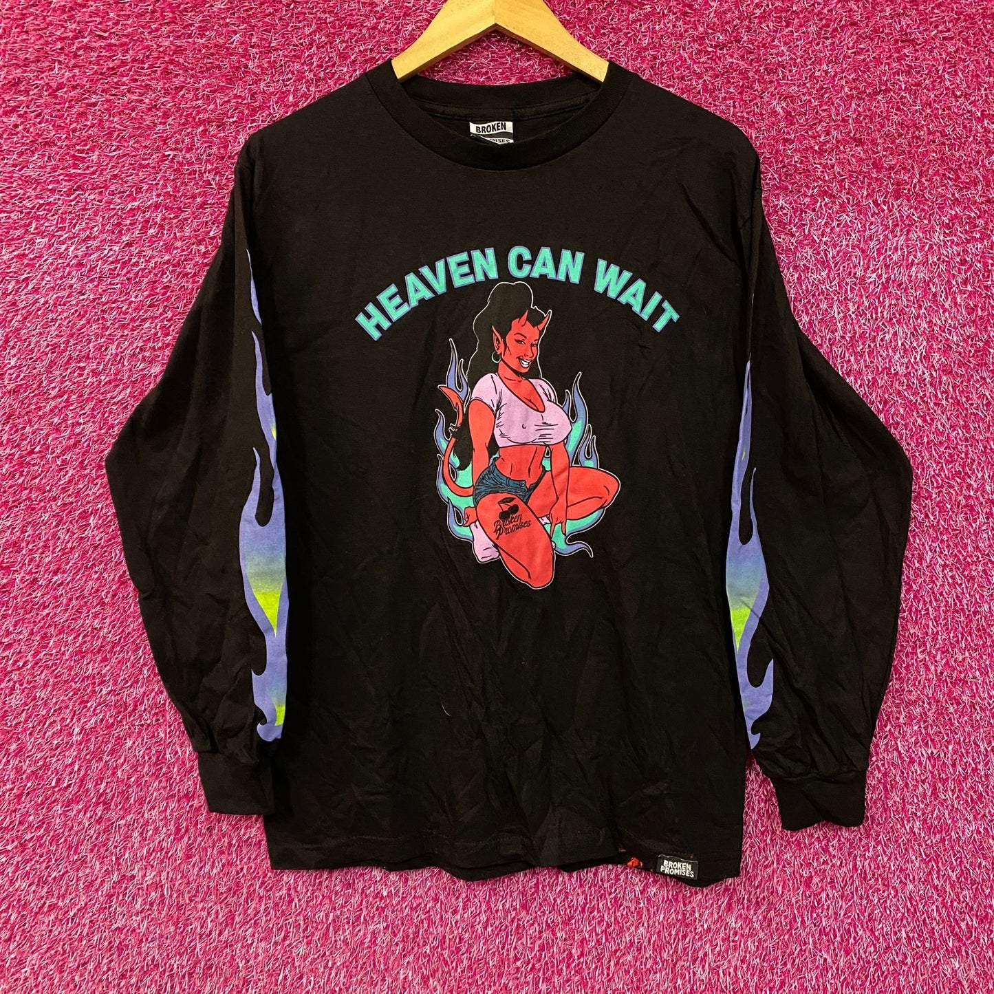 Broken Promises Heaven Can Wait Longsleeve T-Shirt Medium