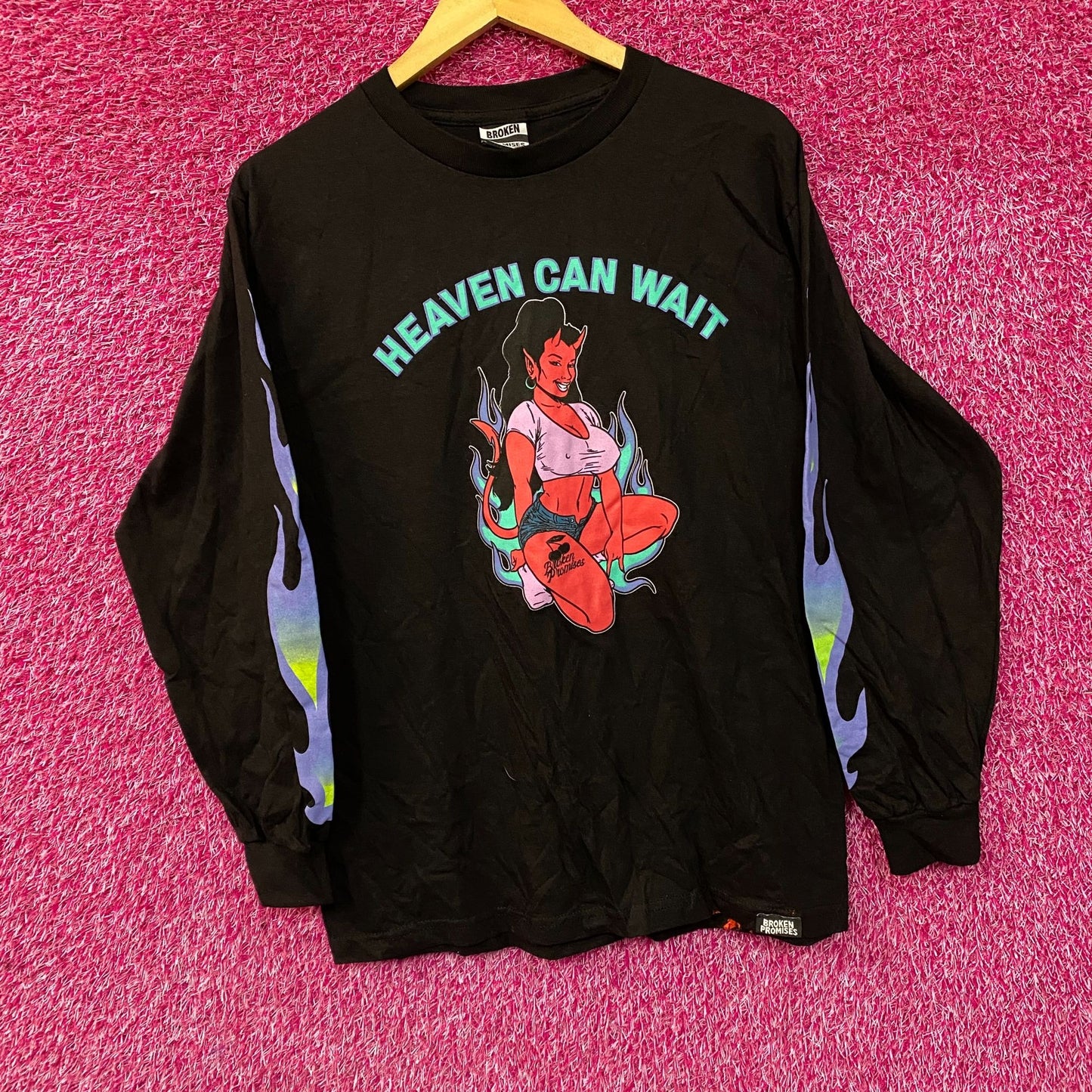Broken Promises Heaven Can Wait Longsleeve T-Shirt Medium