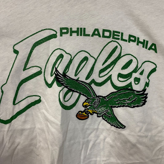 Junk Food Clothing NFL Philadelphia Eagles Touchdown Long Sleeve Cropped T-Shirt Large