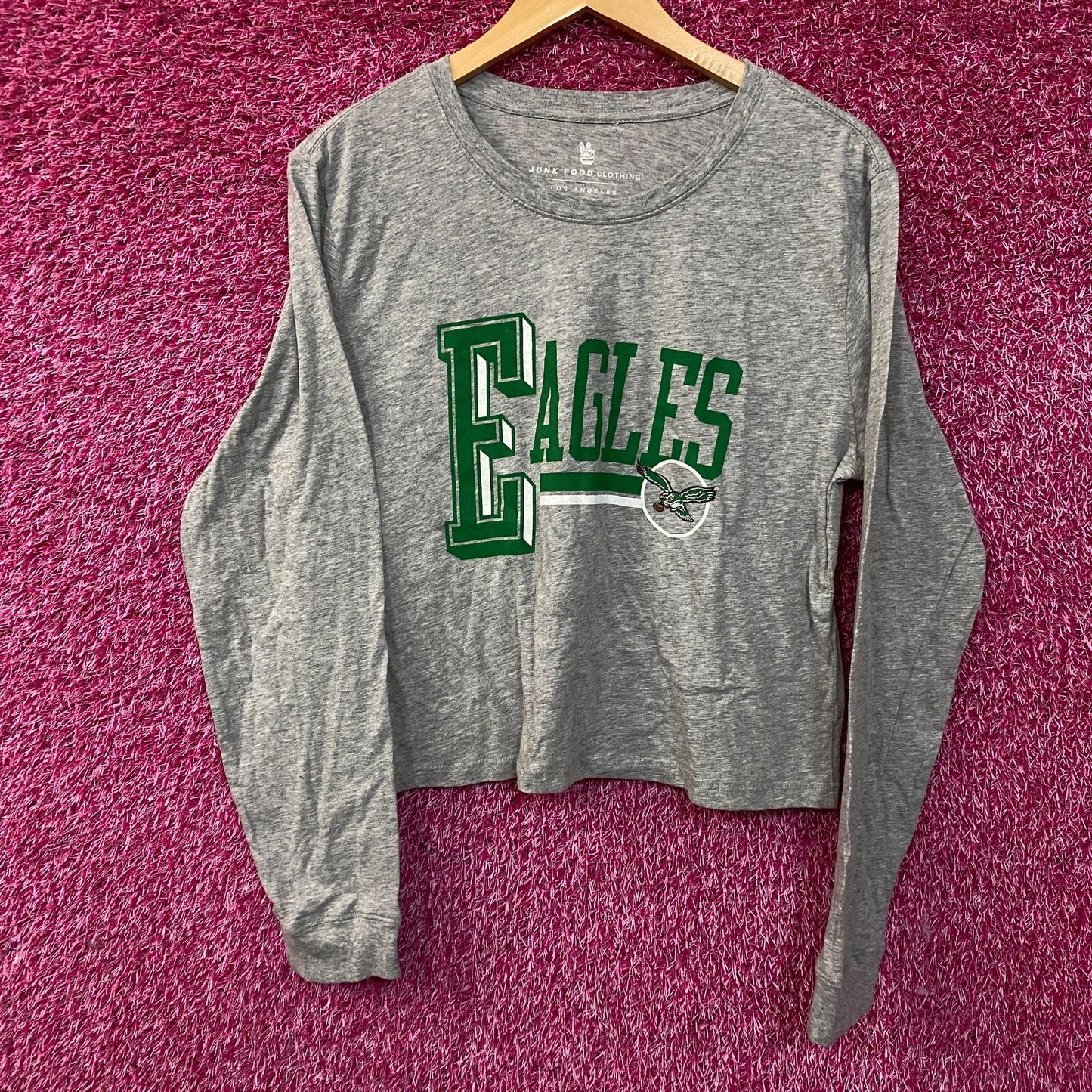 Junk Food Clothing Philadelphia Eagles Field Goal Long Sleeve Crop Large