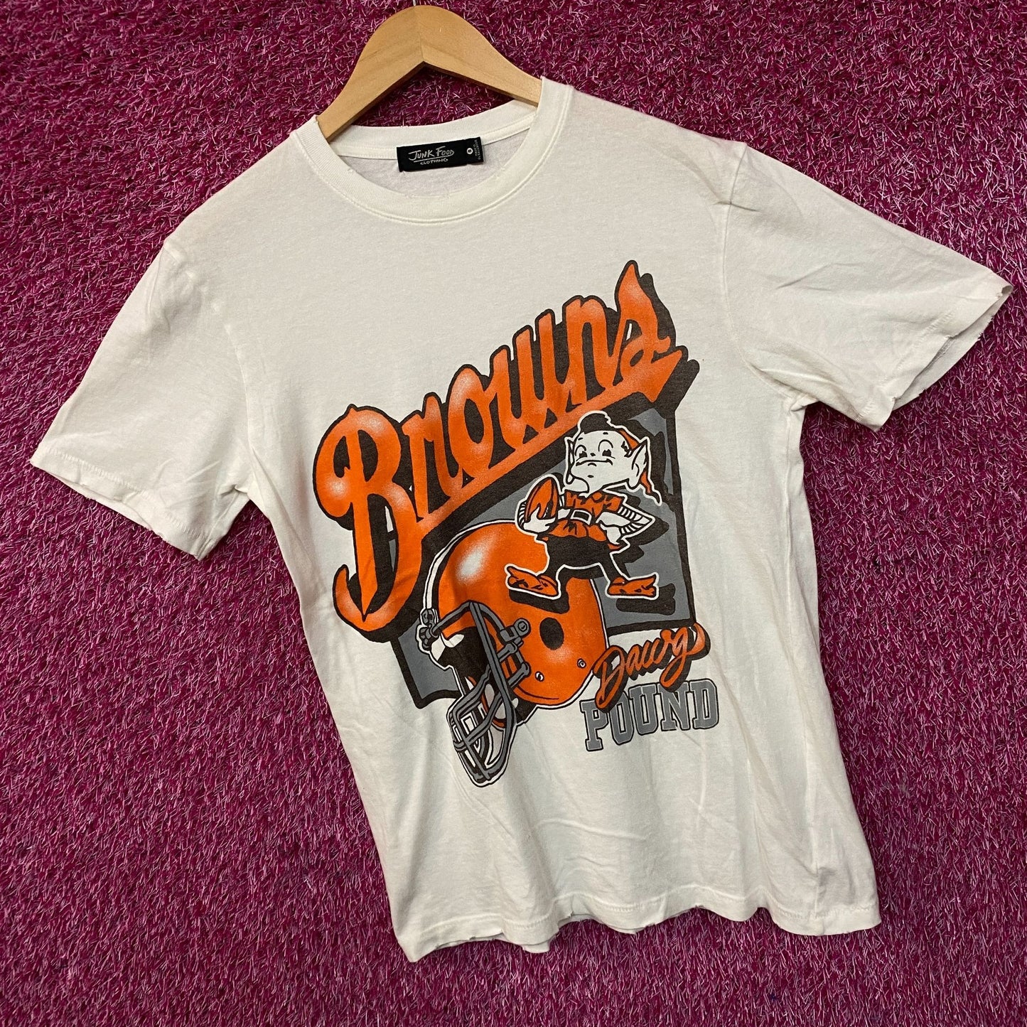 Junk Food Cleveland Browns Dawg Pound Retro Style T-Shirt Small