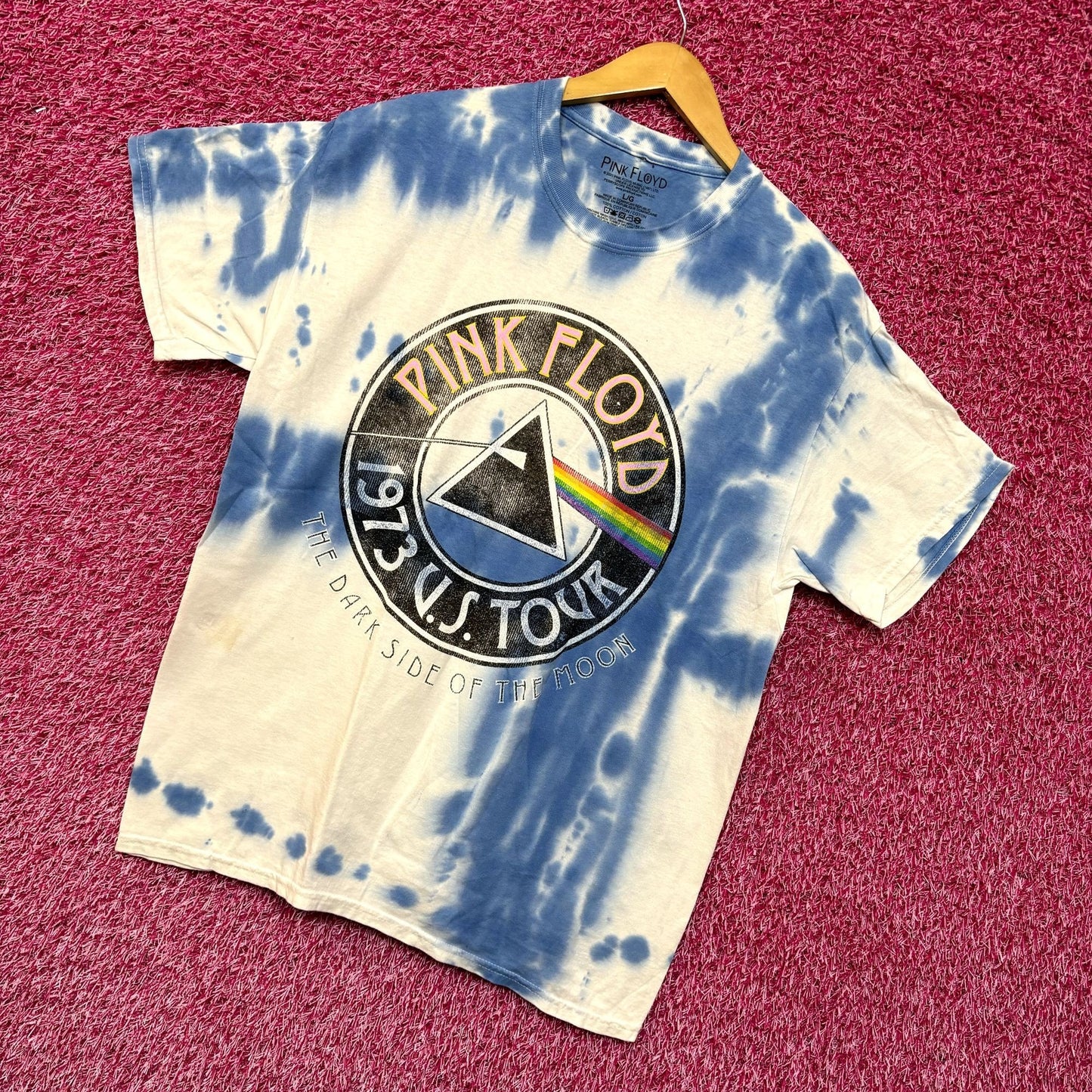 Pink Floyd Dark Side of the Moon 1973 US Tour Rock Tie Dye L