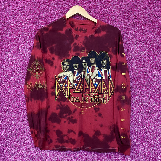 Def Leppard US 1983 Tour Tie Dye Long Sleeve Tshirt size Small