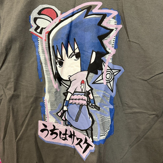 Naruto Shippuden Chibi Style Sasuke Uchiha Anime Tee L