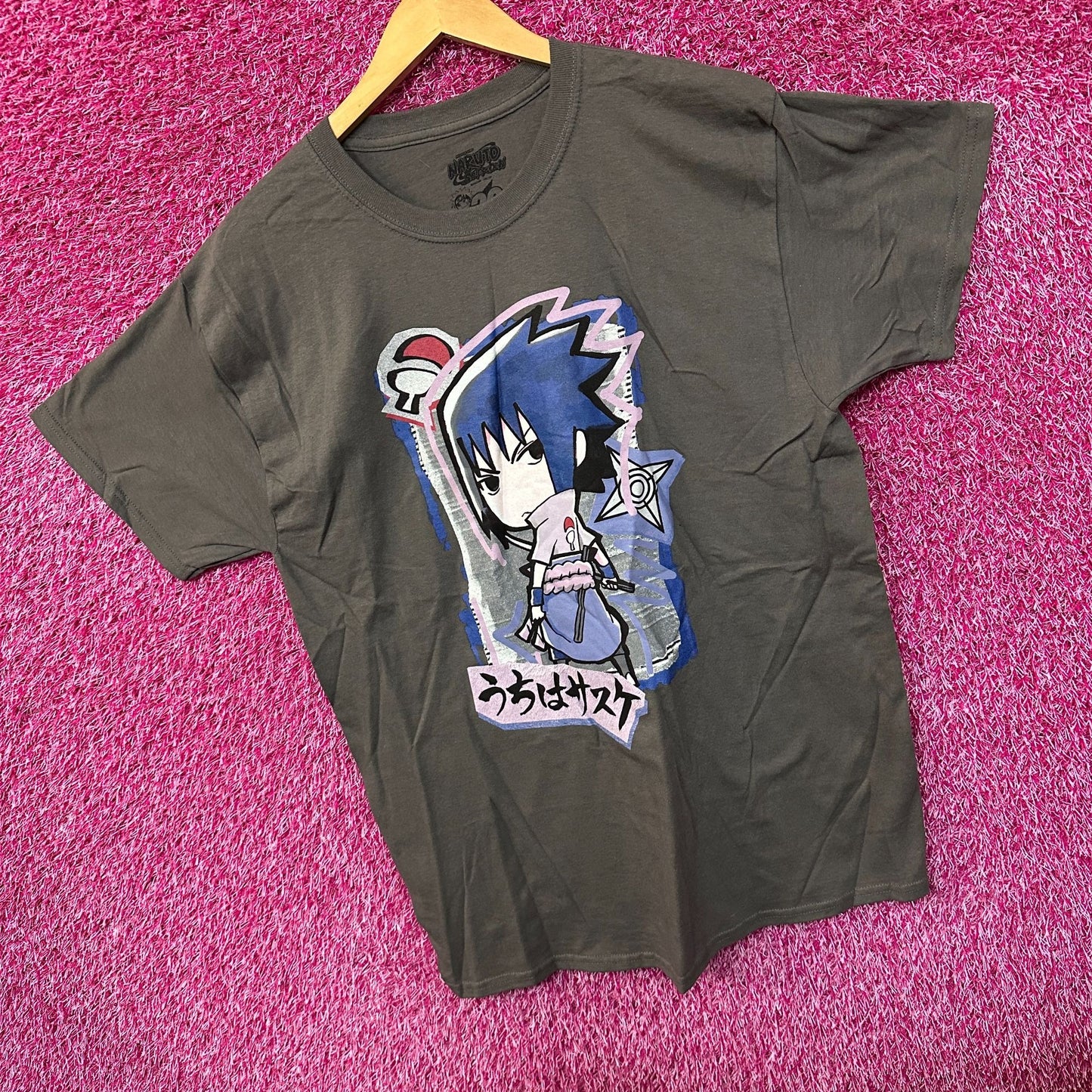 Naruto Shippuden Chibi Style Sasuke Uchiha Anime Tee L