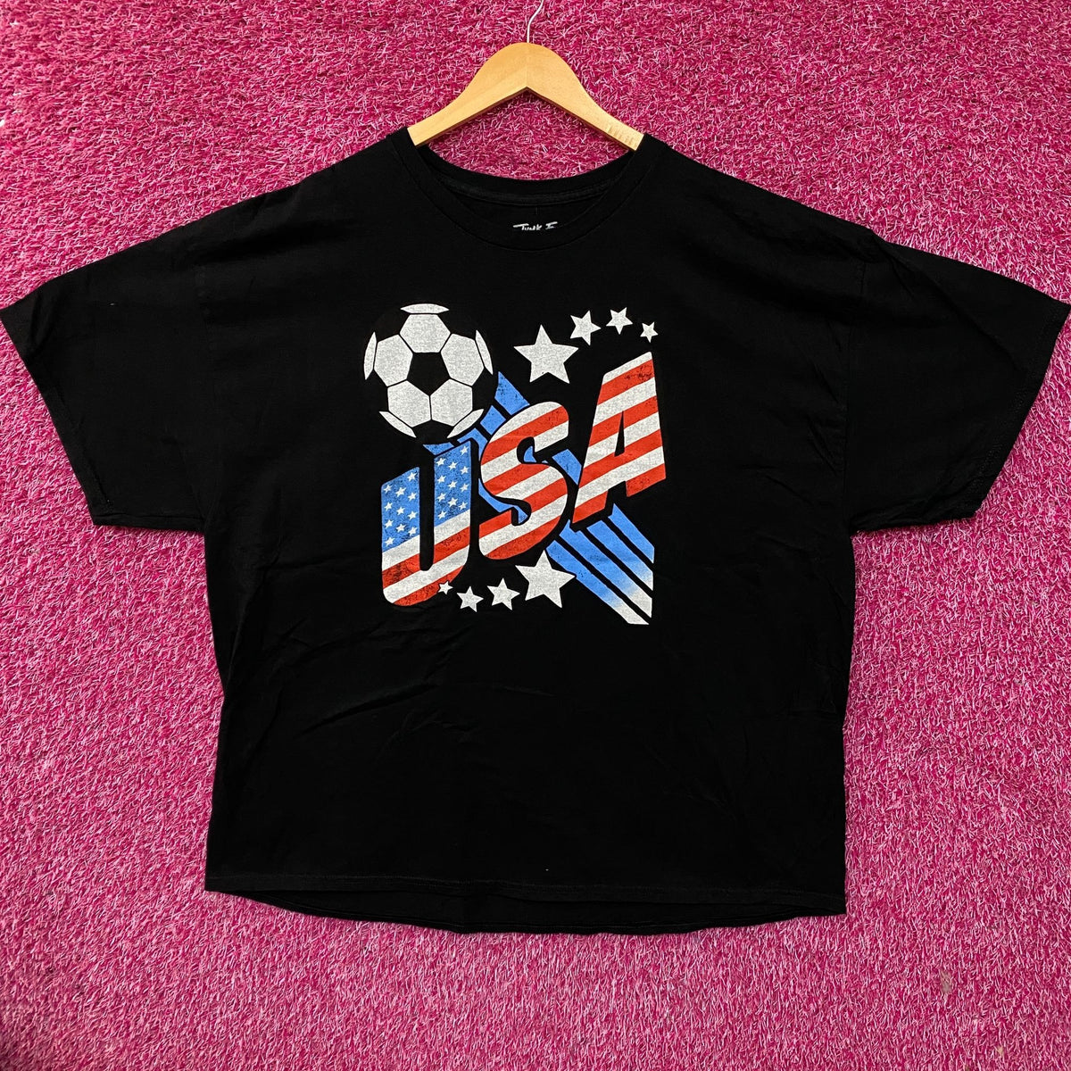 Junk Food Clothing USA Soccer Black tshirt size 2XL