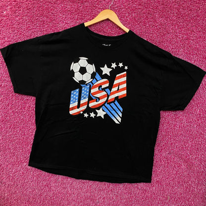 Junk Food Clothing USA Soccer Black tshirt size 2XL