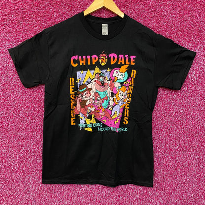 Disney's Chip & Dale Fighting Crime Around The World Graphic T-Shirt Medium