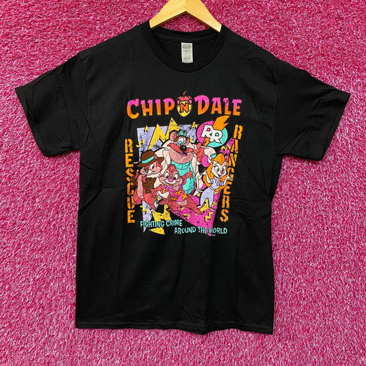 Disney's Chip & Dale Fighting Crime Around The World Graphic T-Shirt Medium