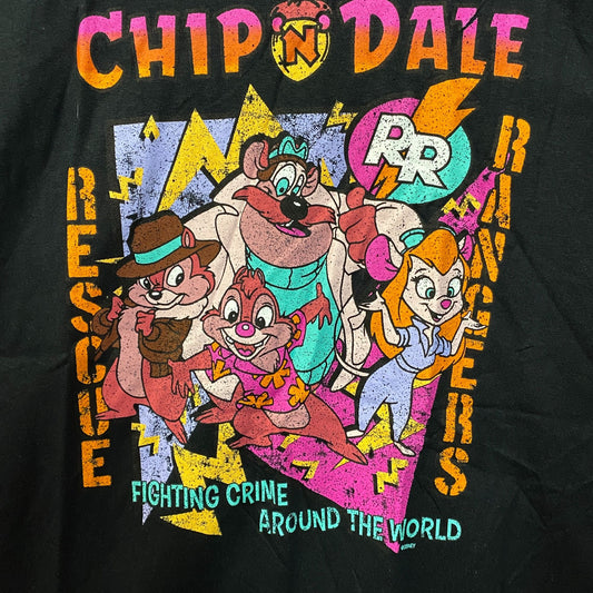 Disney's Chip & Dale Fighting Crime Around The World Graphic T-Shirt Medium