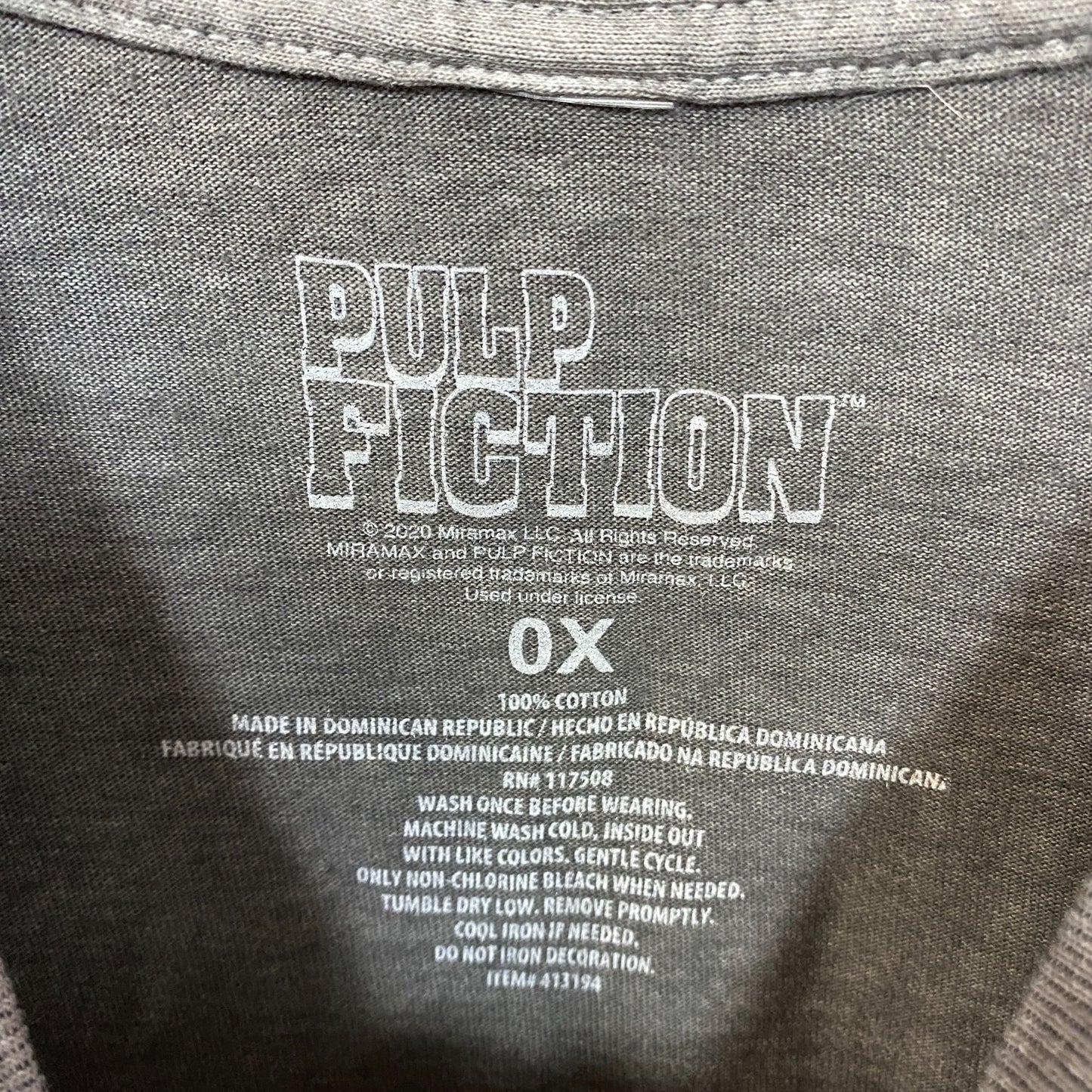 Pulp Fiction Mia Wallace Graphic Design T-Shirt XL