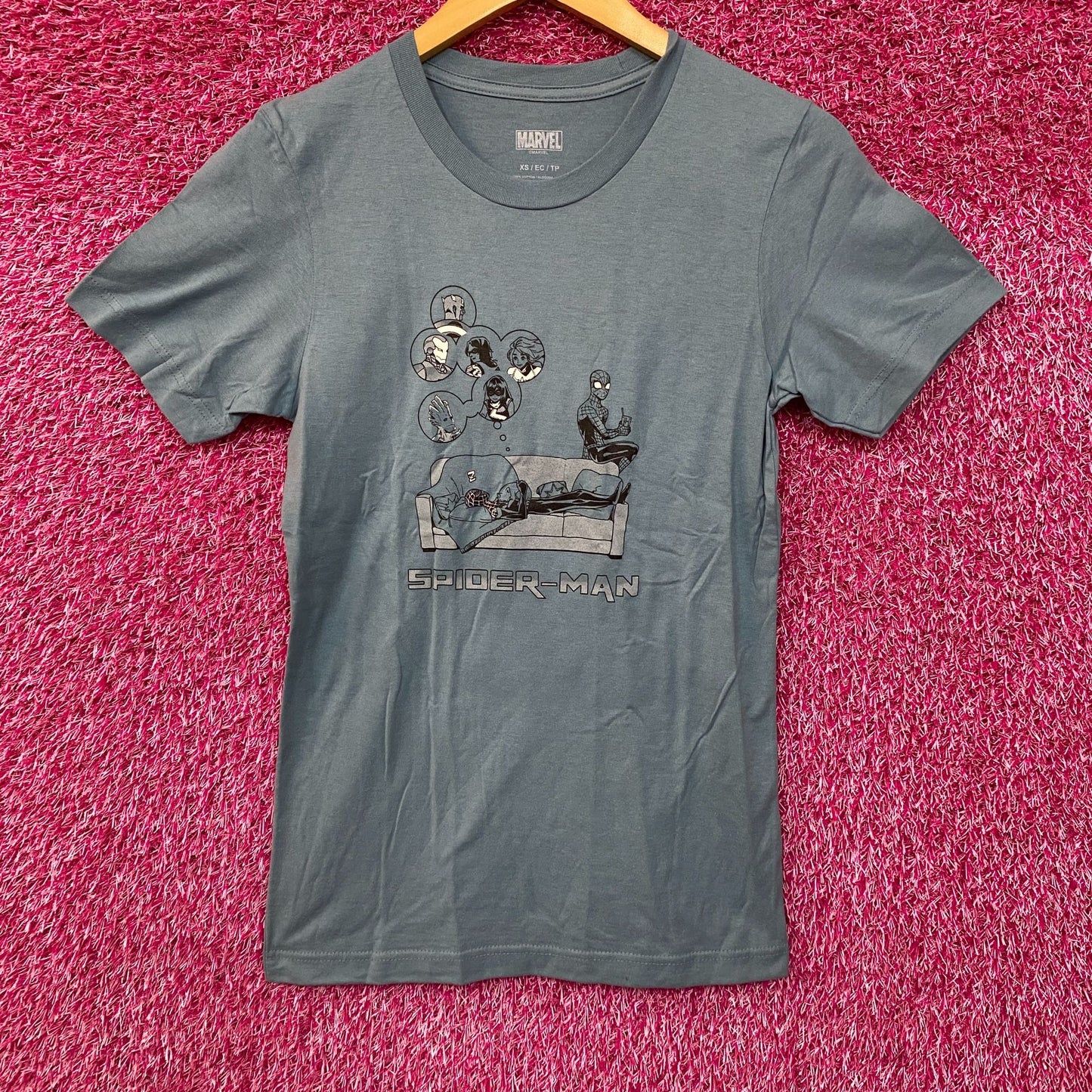 Marvel Spider-Man Dreaming Blue T-Shirt Extra Small