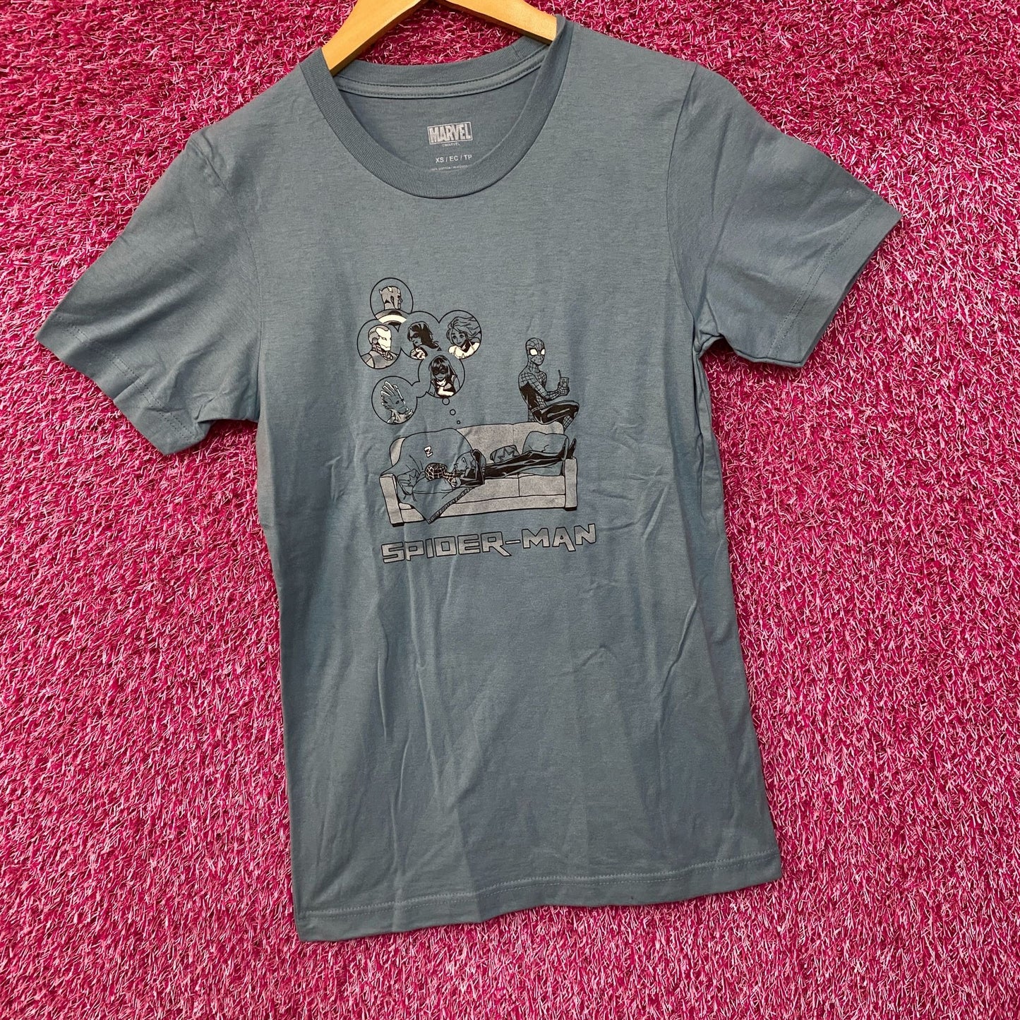 Marvel Spider-Man Dreaming Blue T-Shirt Extra Small