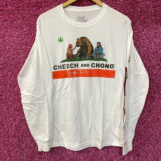 Cheech & Chong California Dreaming Chilling In California Republic Flag Long Sleeve Shirt Small