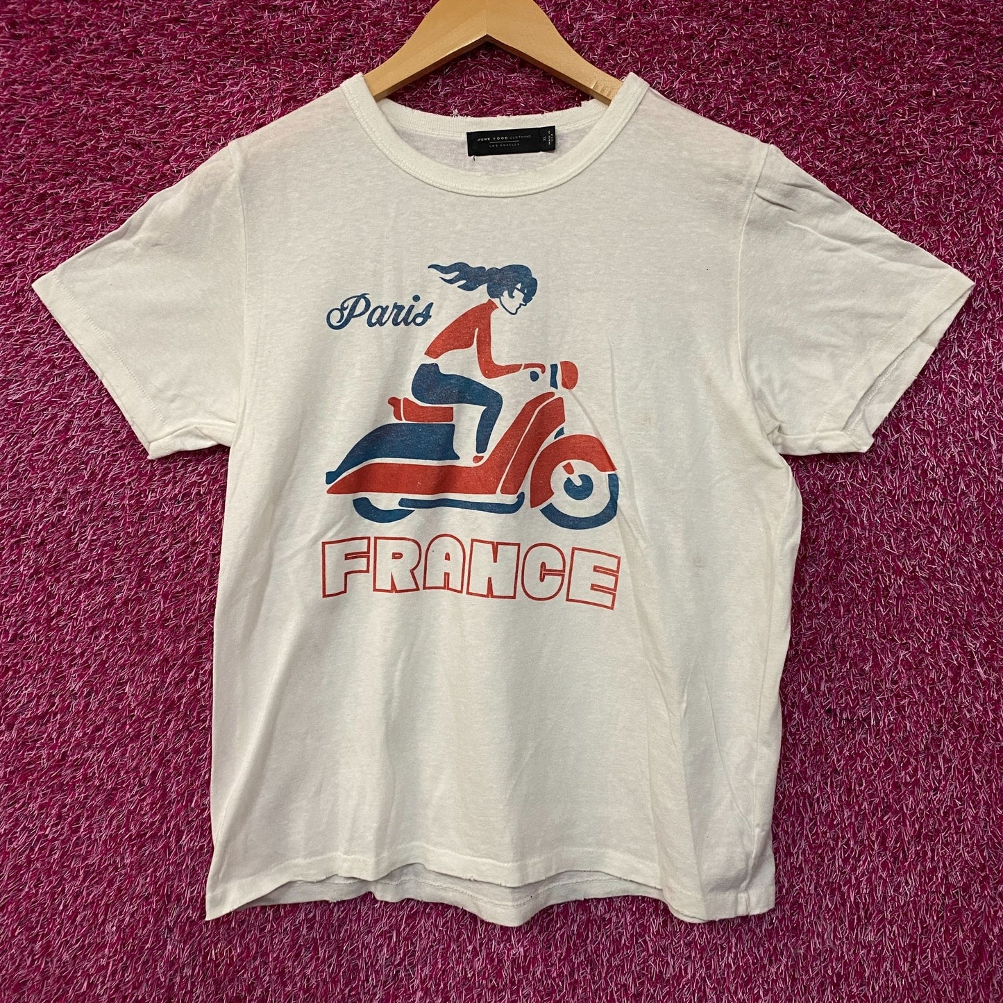 Junk Food Clothing Women's Paris France Original Vintage Style Tee XL