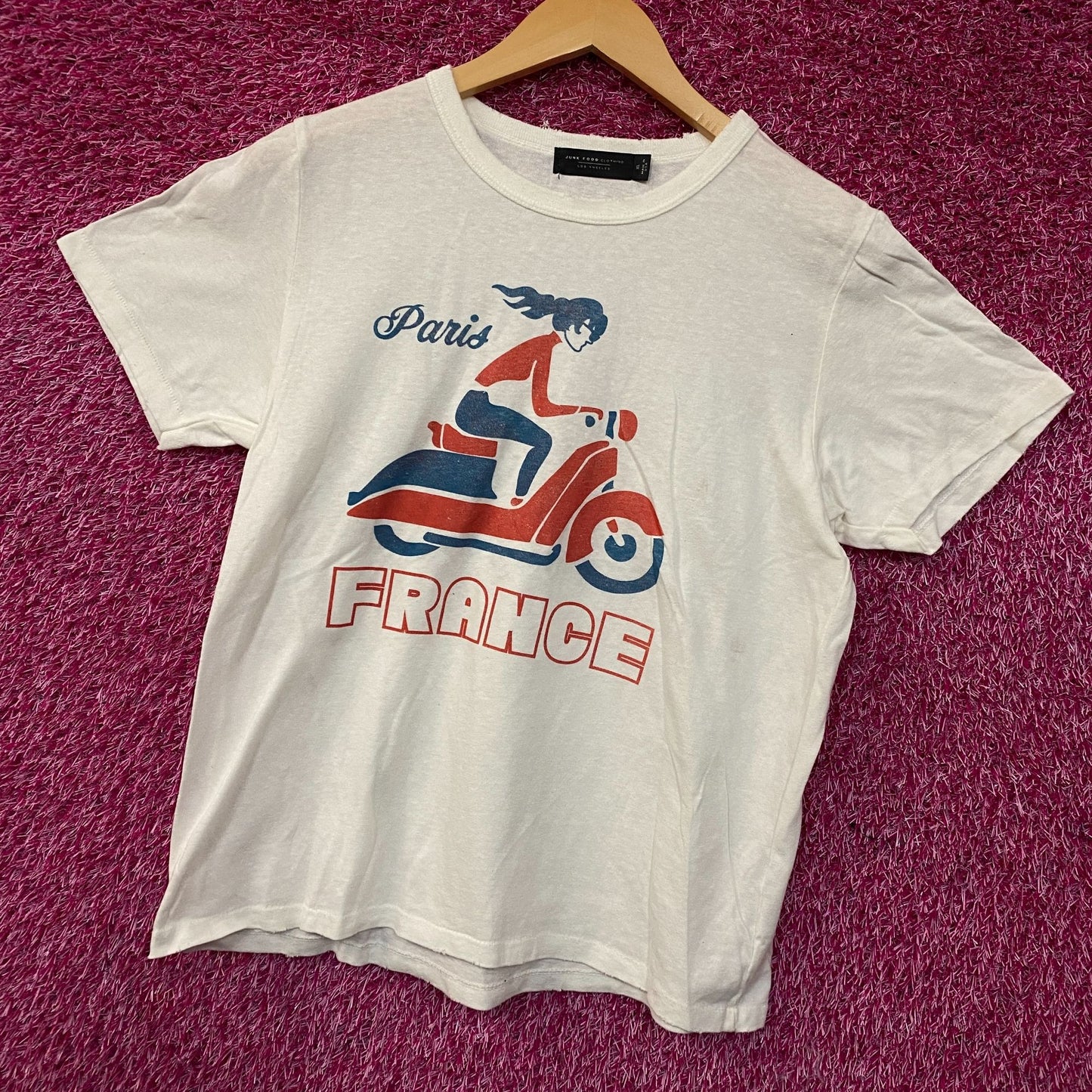 Junk Food Clothing Women's Paris France Original Vintage Style Tee XL