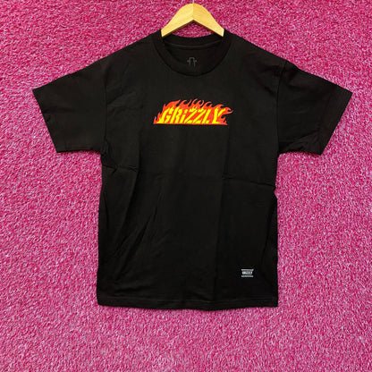 Grizzly Griptape Hot Rod Flames T-Shirt Medium.