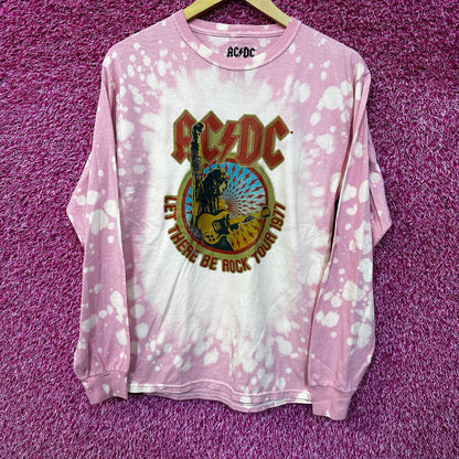 AC/DC Let There Be Rock Tour 1971 Long Sleeve Tshirt Tie Dye S/M
