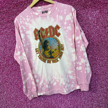 AC/DC Let There Be Rock Tour 1971 Long Sleeve Tshirt Tie Dye S/M