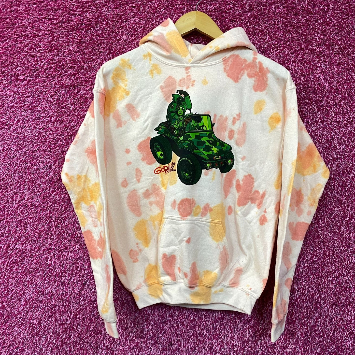 Gorillaz Self-Titled Album Cover Tie-Dye Hoodie Size Small