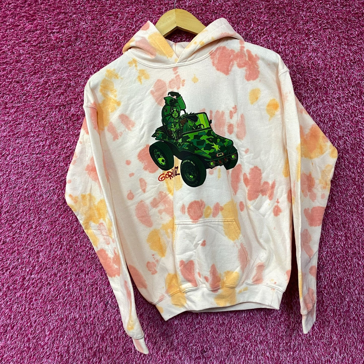 Gorillaz Self-Titled Album Cover Tie-Dye Hoodie Size Small