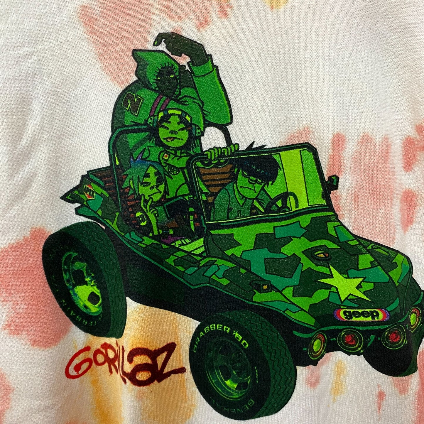 Gorillaz Self-Titled Album Cover Tie-Dye Hoodie Size Small