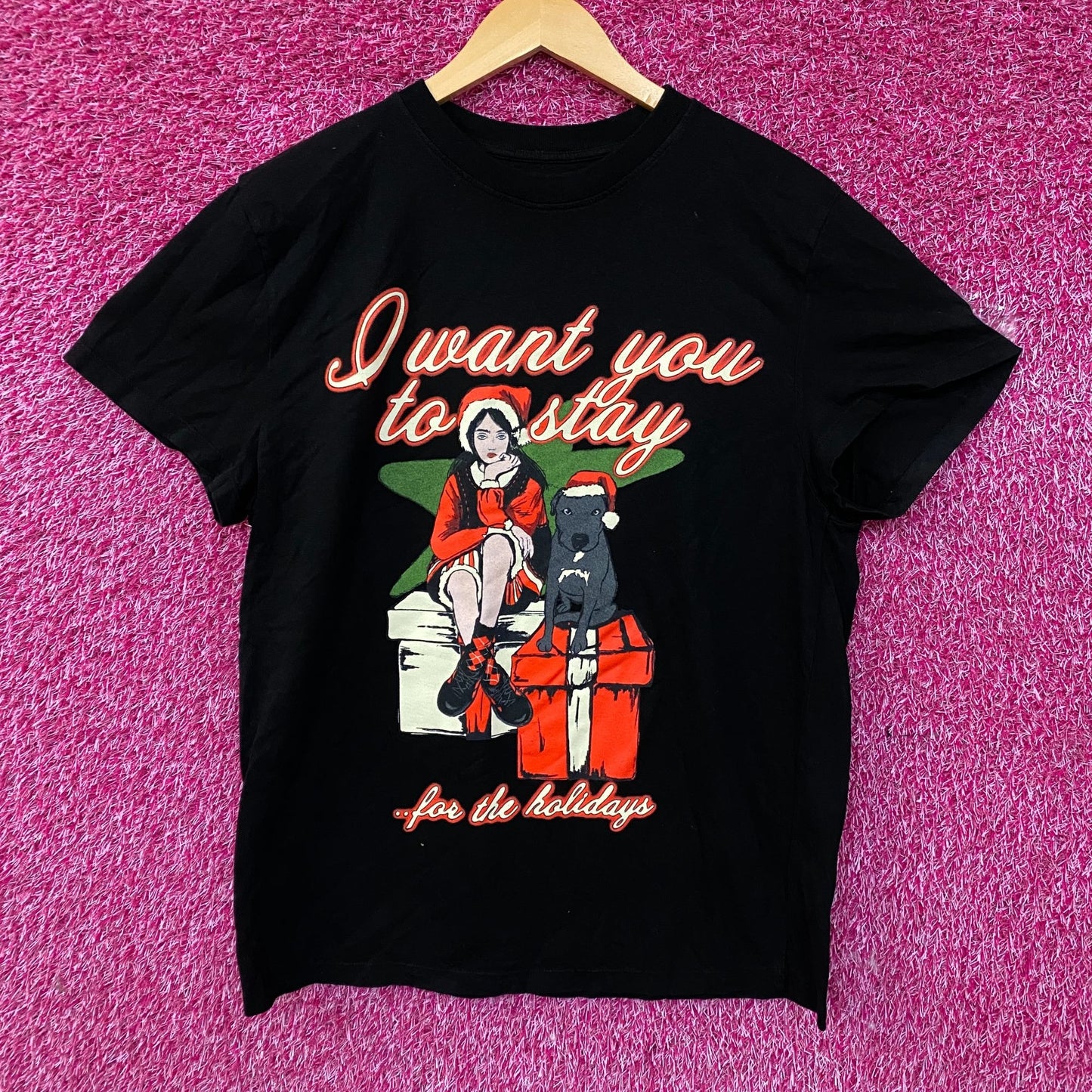 Billie Eilish Stay For The Holidays Graphic T-shirt Medium