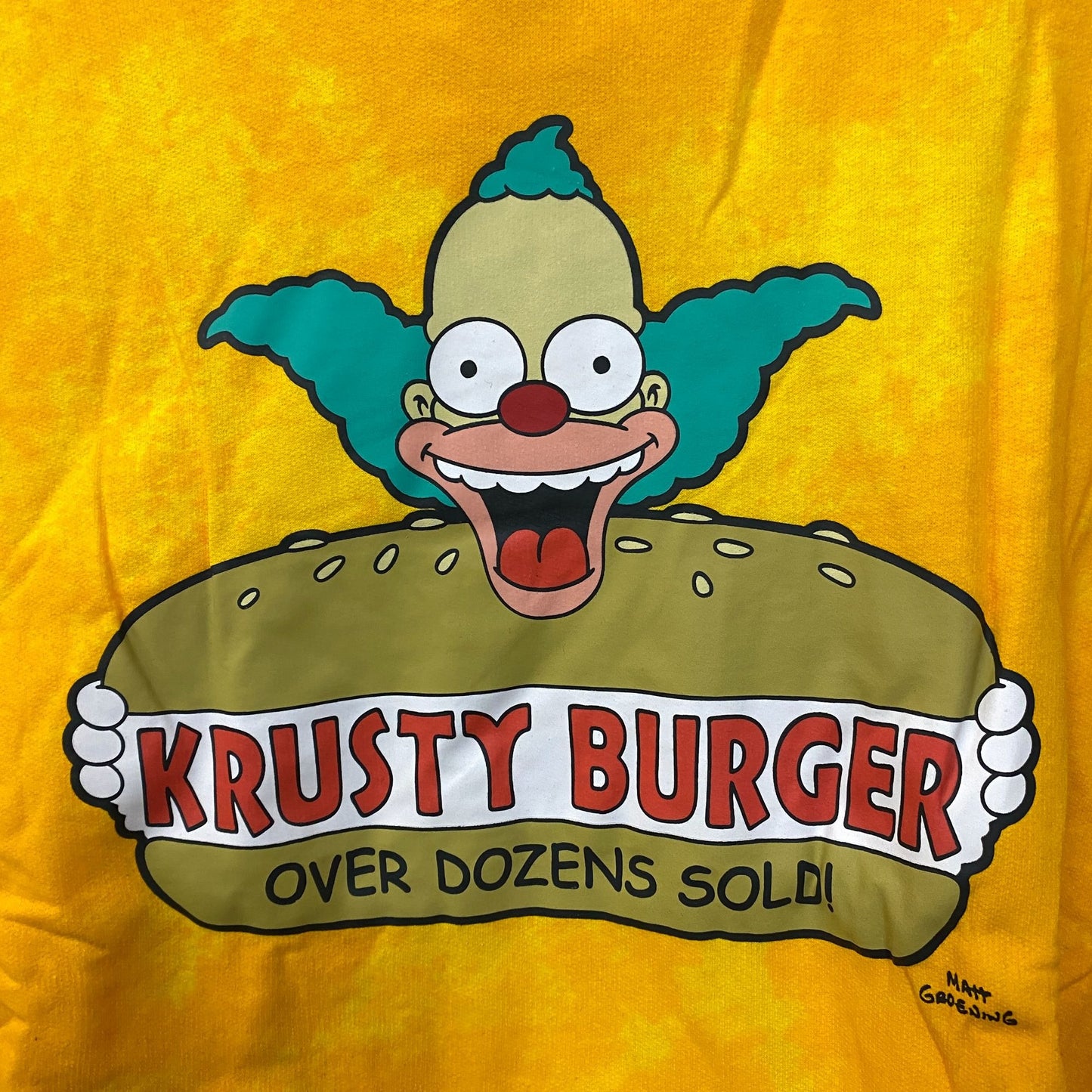 The Simpsons Krusty Burger tiedye hoodie size XL