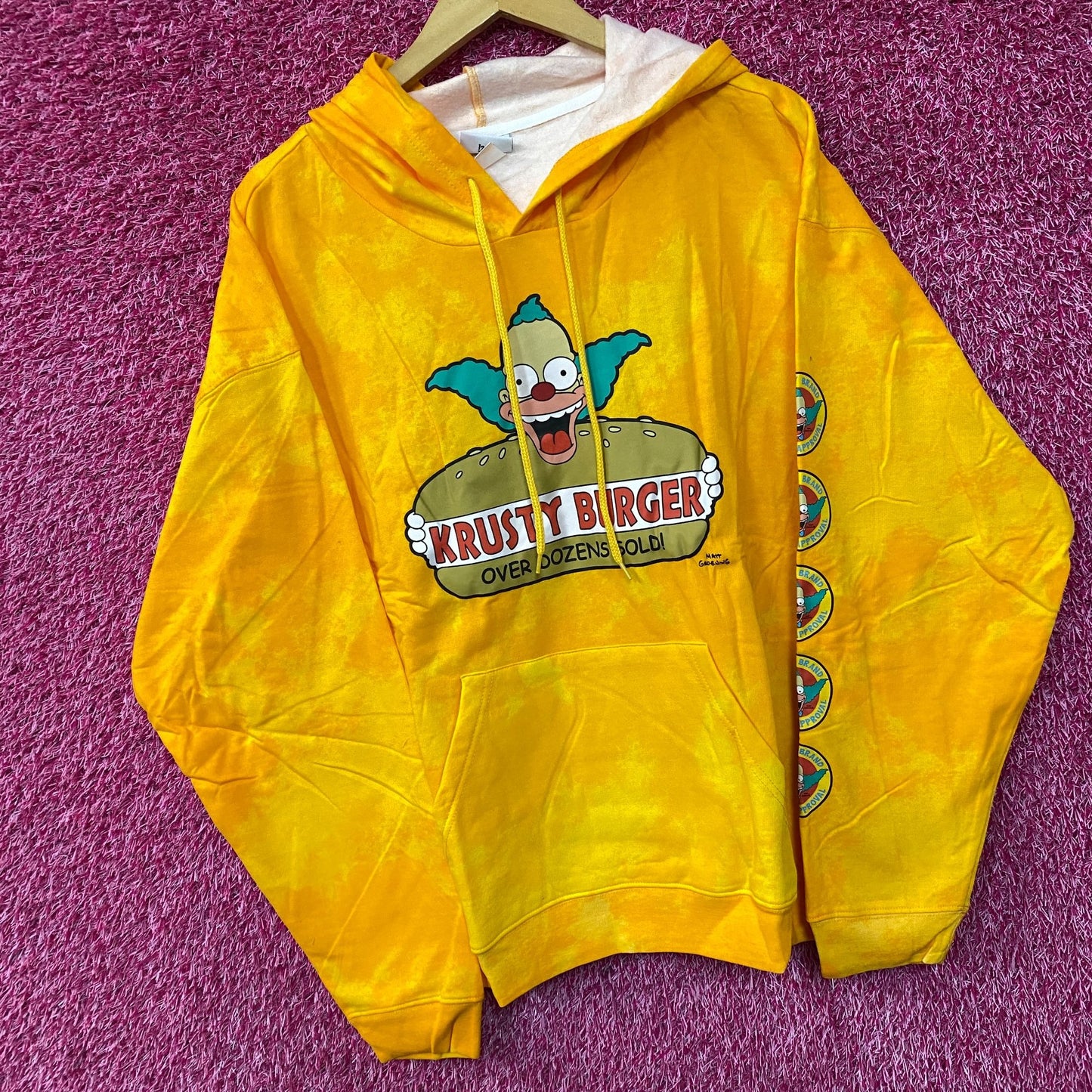 The Simpsons Krusty Burger tiedye hoodie size XL